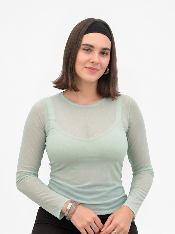 Blusa Cristalmesh Menta - Vittoria