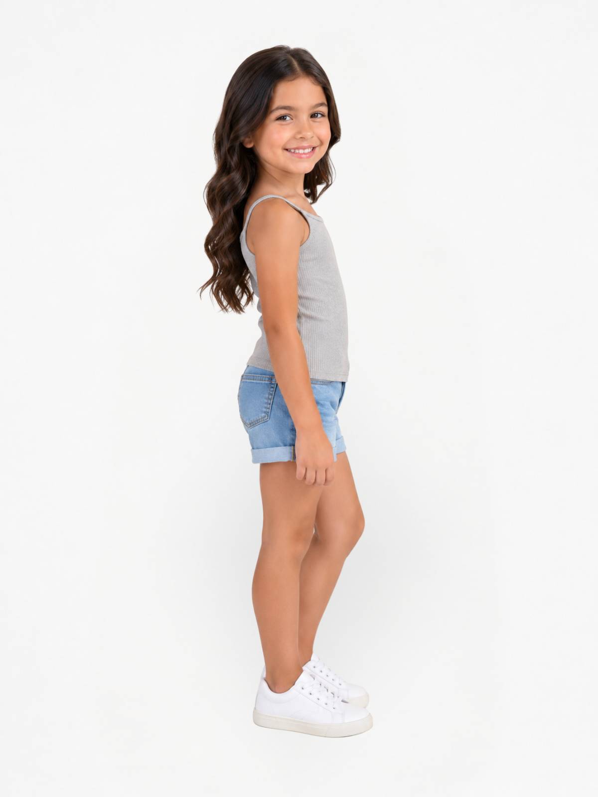 Blusa Niña Gris Claro, camisilla para niña — imagen 2 — Vittoria