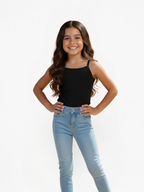 Blusa Niña Negro, camisilla para niña — Vittoria